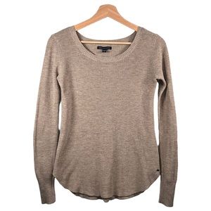 American Eagle Waffle Knit Sweater Tan XS
